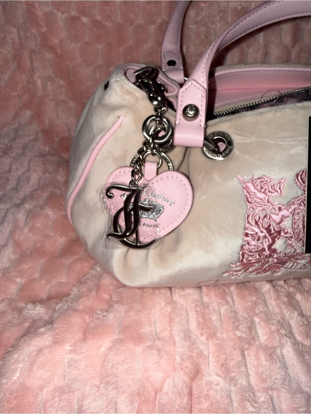 Juicy Couture UK Twig Dog Dumpling / Hobo - Pink and Beige - NWT ! - Picture 6 of 15